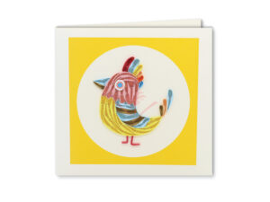 colorful cock quilling card
